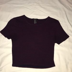 Forever 21 striped crop top, size Medium